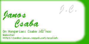 janos csaba business card